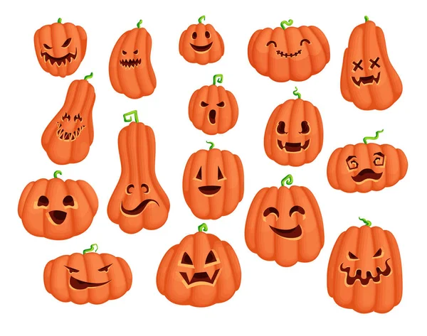 Ensemble vecteur citrouille Halloween — Image vectorielle