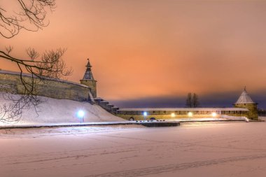 Rusya, Pskov, 20, Ocak, 2018: Pskov Kremlin kış