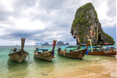 Tayland, Pranang, 23, Eylül, 2018: okyanusta teknelerin görünümü