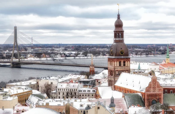 拉脱维亚里加 2019年1月5日 从里加的圣彼得大教堂观看 城市的全景 — 图库照片
