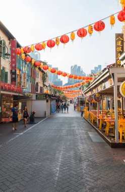 Singapur, 29 Eylül: Chinatown. Singapur mahallesinde yol gösterecek