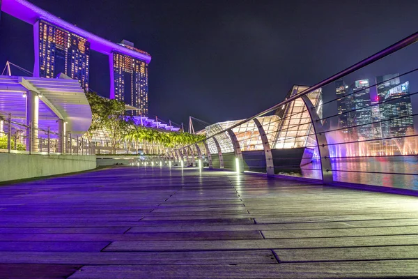 Singapur, 29 września: Nocny widok na dzielnicy biznesowej w Singapurze — Zdjęcie stockowe