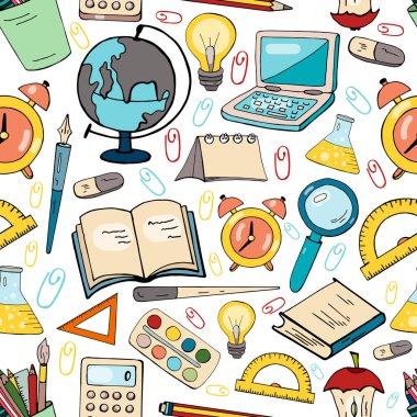 Kesintisiz renkli el çizilen model sabit ile