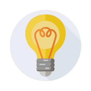 Web tasarımı için uzun gölge lamba simgesiyle