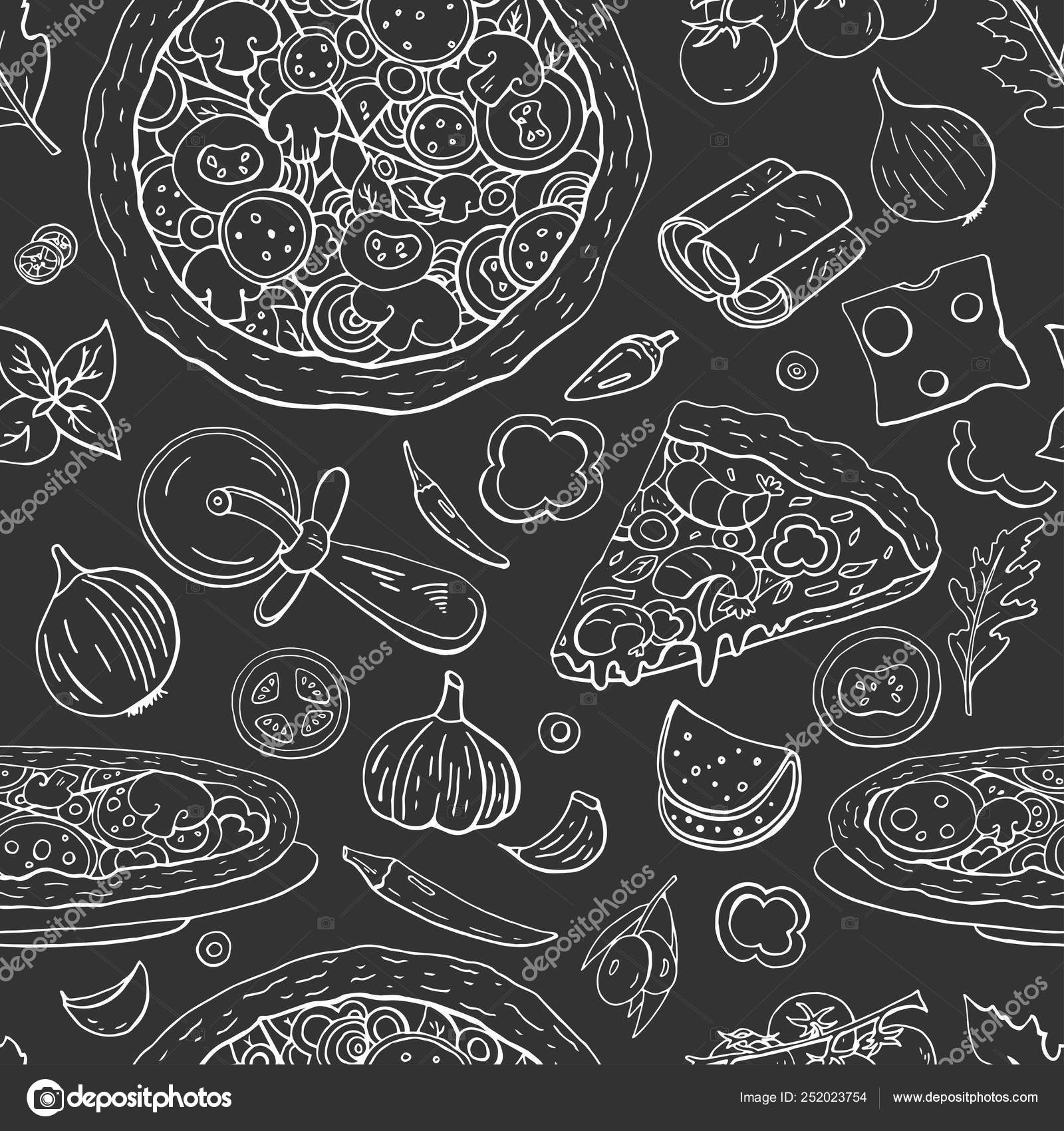 Еда на черном фоне рисунки