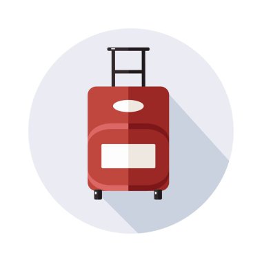 Beyaz uzun gölge ile bavul simgesi 