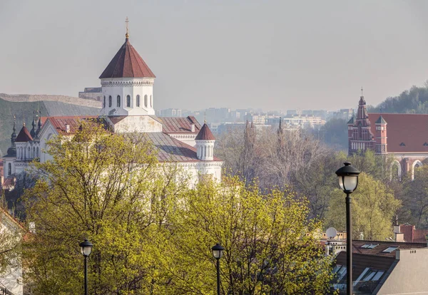 Vilna, Lituania, 26 de abril de 2019 - Vista de la Catedral de Prechistensky a principios de primavera . — Foto de Stock