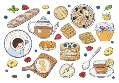 Siyah ve beyaz ve renkli kahve ve lokum beyaz arka plan üzerinde. 