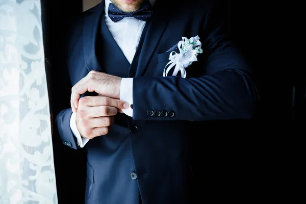 Moda Estilo Para Hombre Traje Novio — Foto de Stock