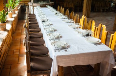 Servis masası. Şölen ve düğün salonu