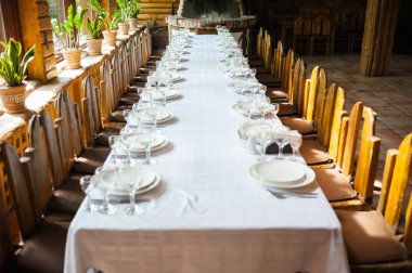 Servis masası. Şölen ve düğün salonu