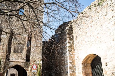 Kudüs, İsrail 'deki eski taş duvar.