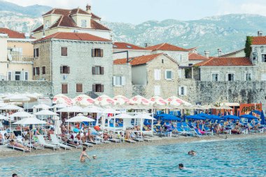 Eski şehir Kotor 'un güzel manzarası, monthe gro