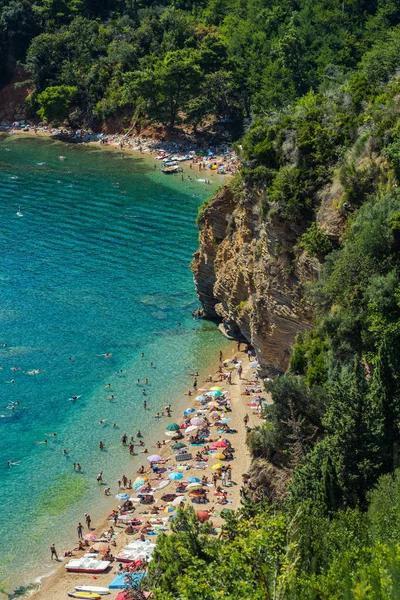 Krásná Krajina Města Budva Černá Hora Moře Hory — Stock fotografie