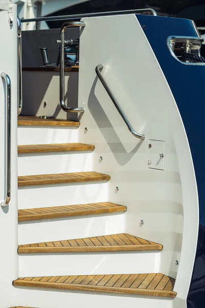 Super Jacht Luksusowe Jachty Porcie Elementy Konstrukcji Szczegółowe Informacje — Zdjęcie stockowe