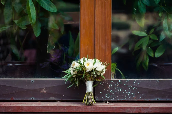 Stora Bröllop Bukett Morgon Bruden — Stockfoto