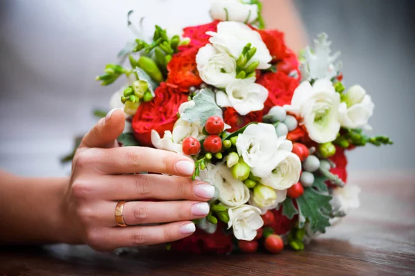 Big Wedding Bouquet Morning Bride — Stock Photo, Image