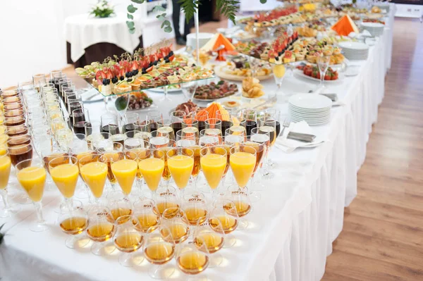 buffet table at the banquet. Festive food. Outgoing catering