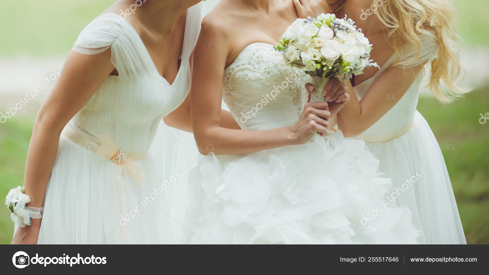 Beautiful Bride Bridesmaid Wedding Bouquet Stock Photo Image By C Alipko 255517646