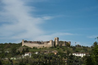 old castle  with a blue sky background 