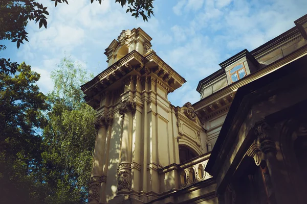 Old classical architecture of Paris. Elements of facades