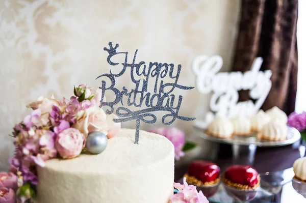 Bolo Aniversário Para Celebração Festa Diversão — Fotografia de Stock