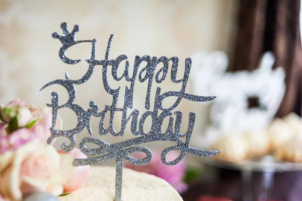 Tarta Cumpleaños Para Celebrar Fiesta Diversión — Foto de Stock