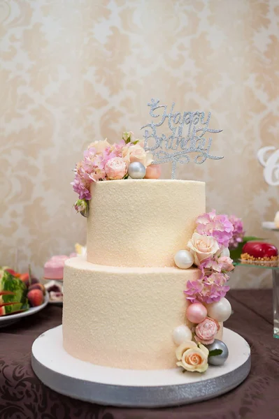 Uma Mesa Doce Festa Aniversário Tendências Decoração — Fotografia de Stock