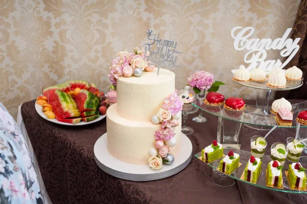 Birthday Sweet Table Decorations — Stock Photo, Image