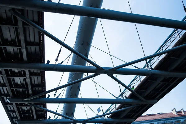 Elementos Metálicos Estruturas Pontes Construção — Fotografia de Stock