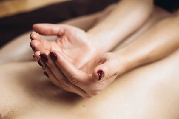 Aromaterapi Masajı Masaj Terapisidir Masaj Yağı Losyon Kullanılır — Stok fotoğraf