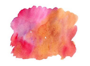 Beyaz arkaplanda soyut kırmızı suluboya. 