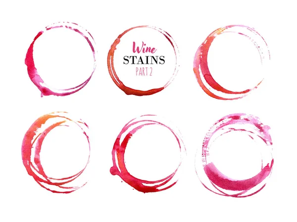 İzole kırmızı şarap lekesi daireler kümesi. 