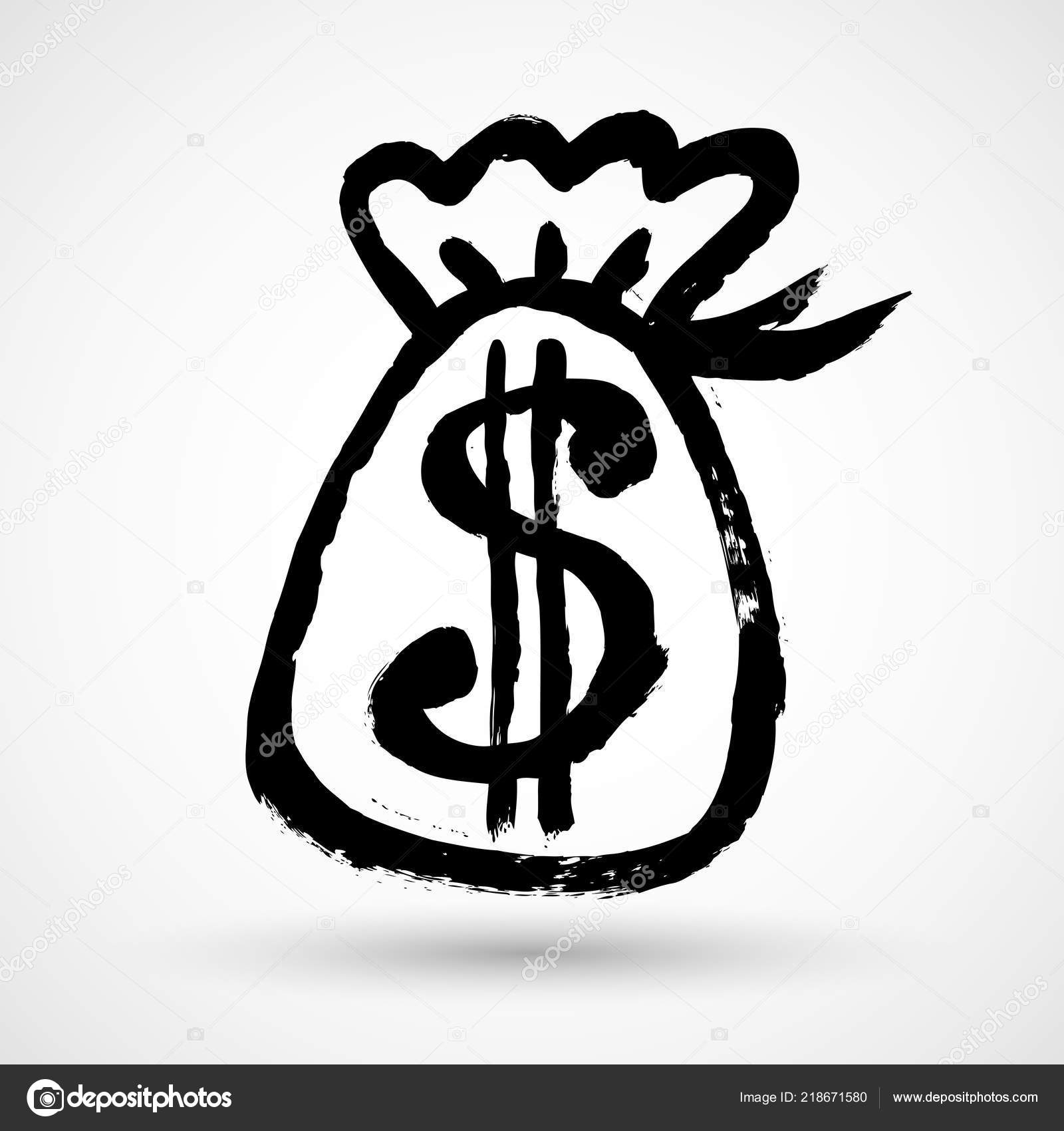 Money Bag Dollar Sign Isolated White Background Stock - 