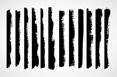 Vektör fırçalar kümesi. Mürekkep vuruşlarını Soyut El çekilmiş. 