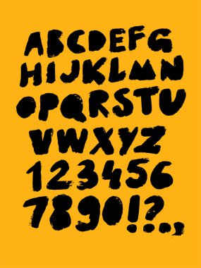 Komik karikatür grunge sermaye büyük el çizilen çizgi roman tarzı yazı doku ile siyah renk kümesi vektör. 