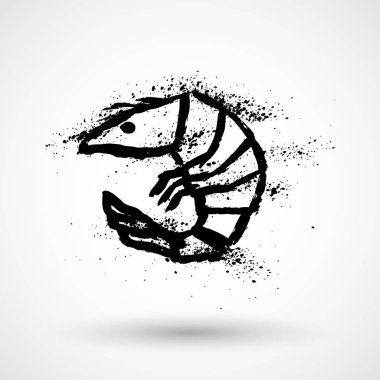 Beyaz arkaplanda karides izole edildi