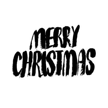 Neşeli Noel hat. Elle çizilmiş tasarım öğeleri.