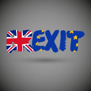 Brexit referandum kavramı. İngiltere bayrakları yarım AB ile. Brexit referandum kampanyası için.