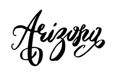 ABD devlet adı el yazı. Modern fırça tarzı. Beyaz arka plan üzerinde izole.