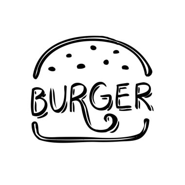 Beyaz arkaplanda burger simgesi izole edildi