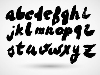 Alfabe harfleri. Mürekkep tarafından çizilen illüstrasyon el. 