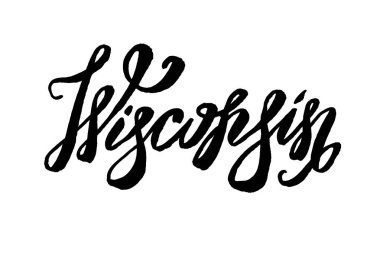 ABD devlet adı el yazı. Modern fırça tarzı. Beyaz arka plan üzerinde izole.