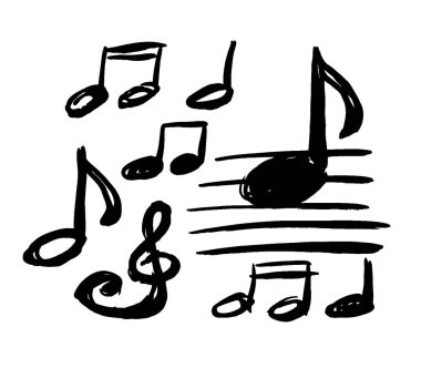 Beyaz arka plan üzerinde izole vektör nota