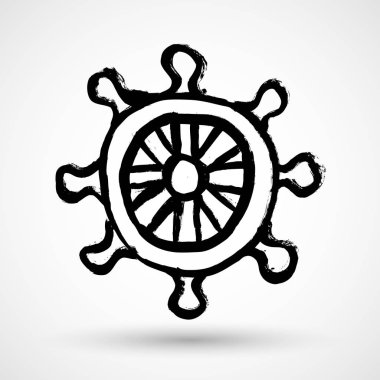 Beyaz arka plan üzerinde izole grunge tekerlek