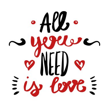 Romantik illüstrasyon. Tipografi kartpostal veya poster grafik tasarım ile yazı öğe. 