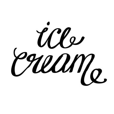 Çizilmiş dondurma işaret. Yazı tasarım