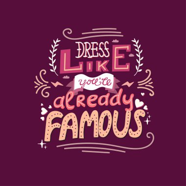 Kaligrafi harflerini motive eden komik el çizimi vektörü. Kağıtlar, motivasyon posterleri ve tişörtler için ilham verici bir söz.