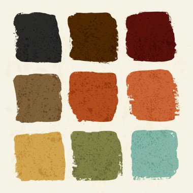 Grunge çizilmiş şekiller. Dağınık fırça stili.