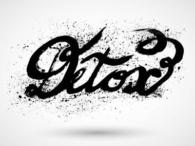 Grunge yazı. Beyaz arka plan üzerinde izole el çekilmiş yazıt.